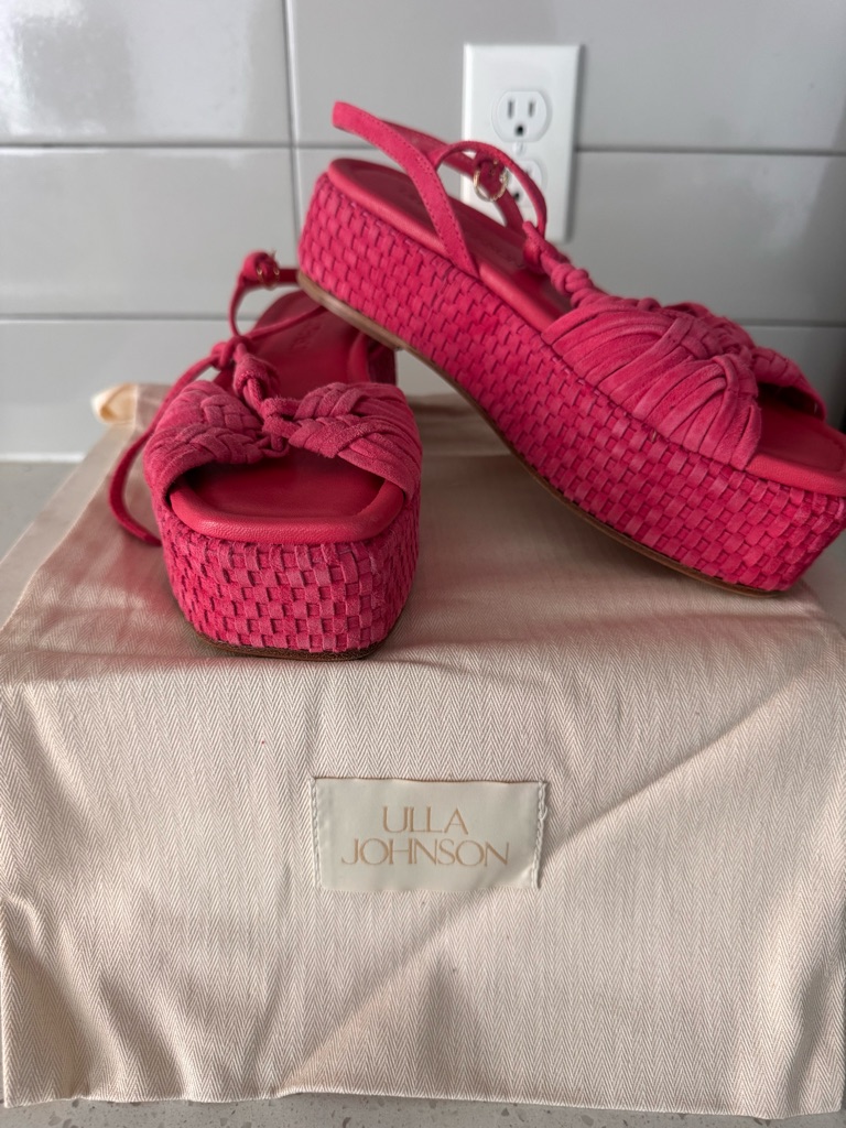 Ulla Johnson Fuchsia Braided Platform Sandals
